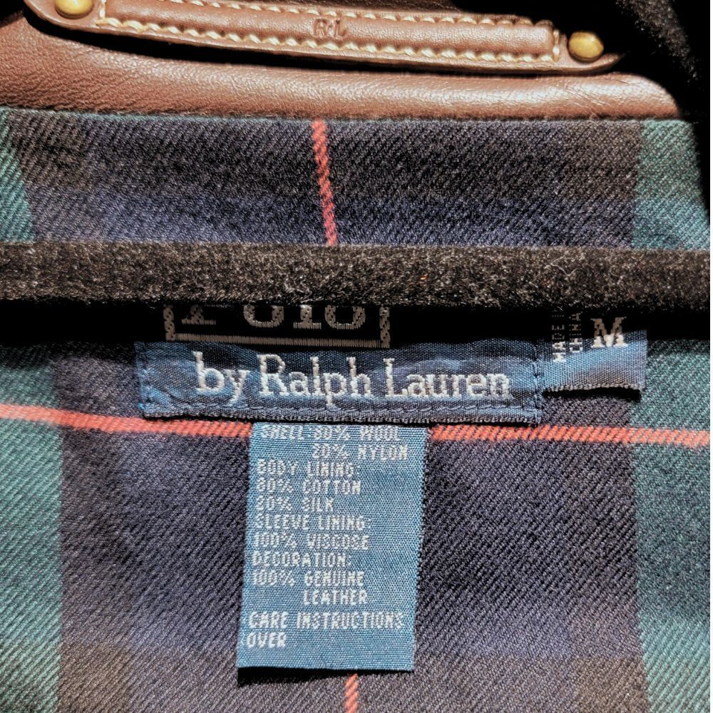 *RARE* POLO RALPH LAUREN Silk, Wool, Leather & Corduroy Bomber Jacket Mens M - Picture 13 of 16